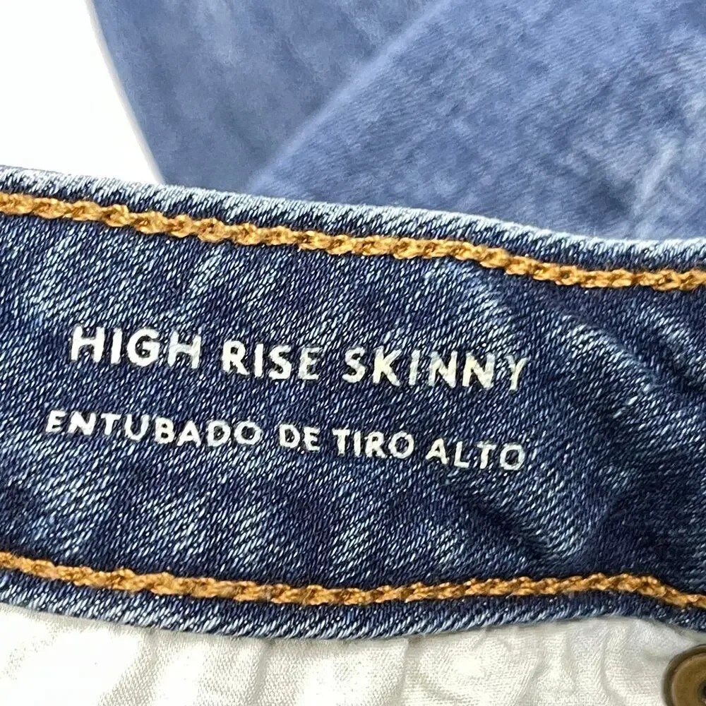 Universal Thread Skinny Ripped Jeans Womens Size 00 Dark Blue High Rise Stretch